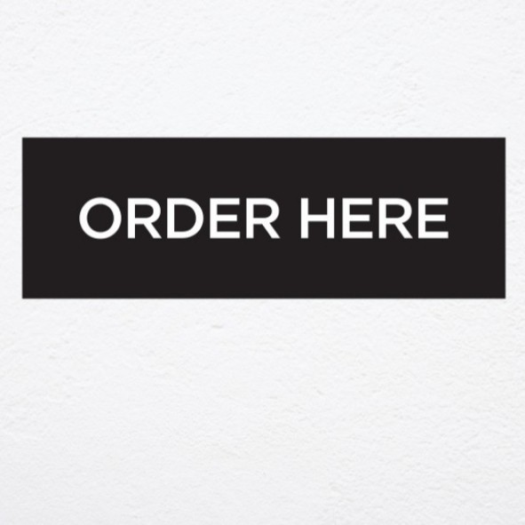 

Order Here Sign Board Label Acrylik Stiker Cuting