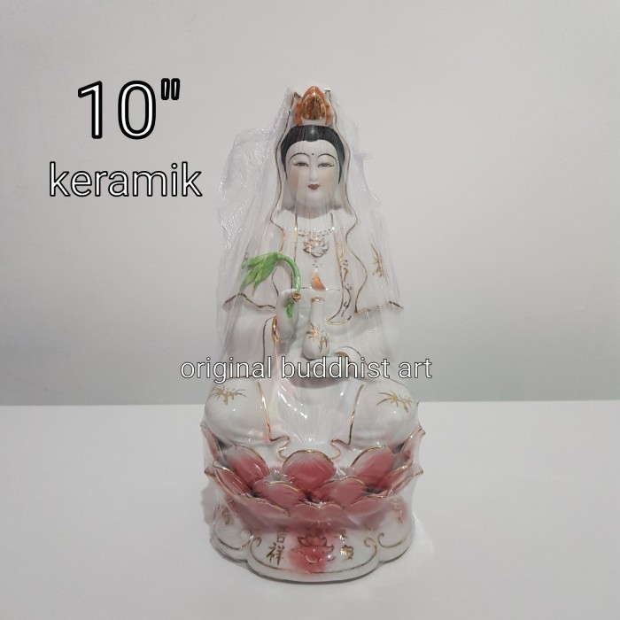 PATUNG DEWI KWAN IM KERAMIK 10 INCH