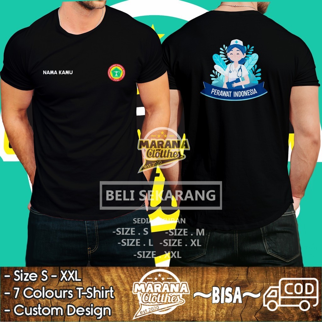 Kaos Perawat Indonesia Nurse Vector PPNI Gratis Nama Kamu DB Kaos Distro