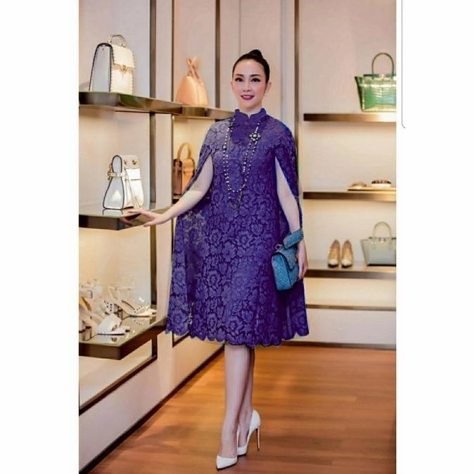 Dress Brokat Pesta Wanita Model Dress Brokat Pendek Modern Martha