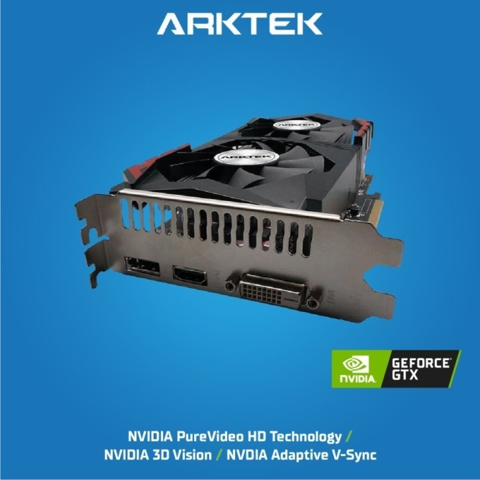 Arktek Vga Card Dual Fan Geforce Gtx 1050Ti 4Gb Gddr5 128Bit