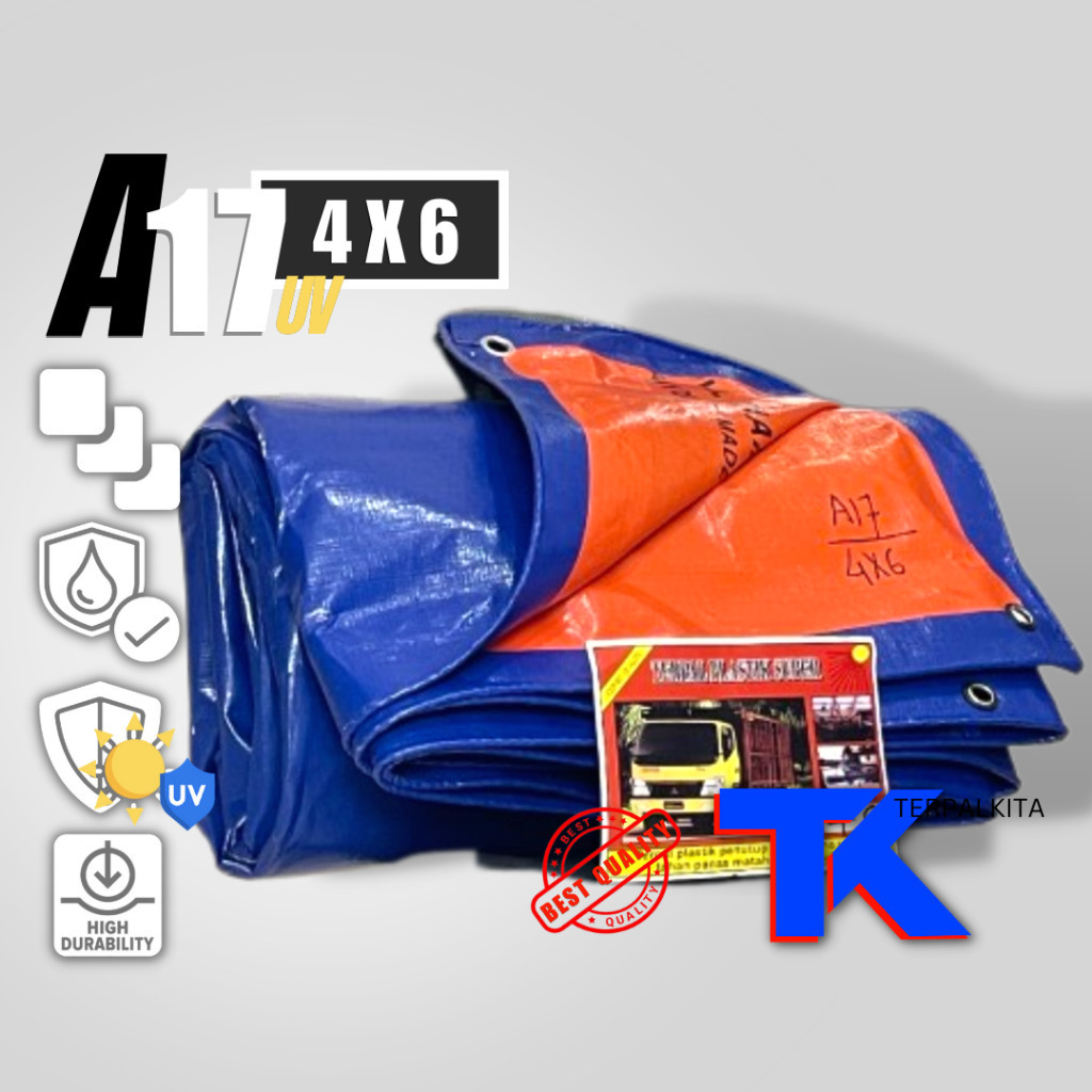 Terpal 4x6 Meter Tebal A17 Plastik Anti Air dan Panas UV Korea untuk Atap Tenda