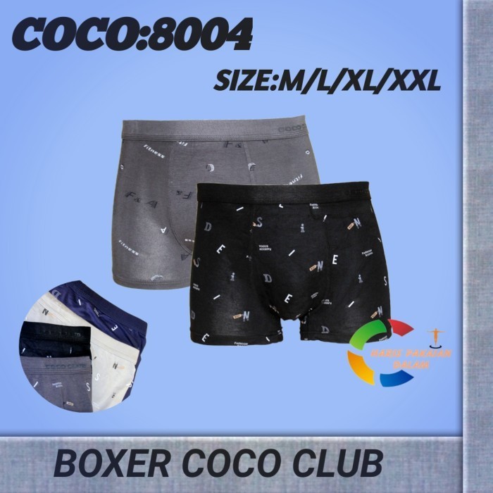 New  Celana Dalam Boxer Pria Cococlub 8004 1Box Isi 4 Pcs