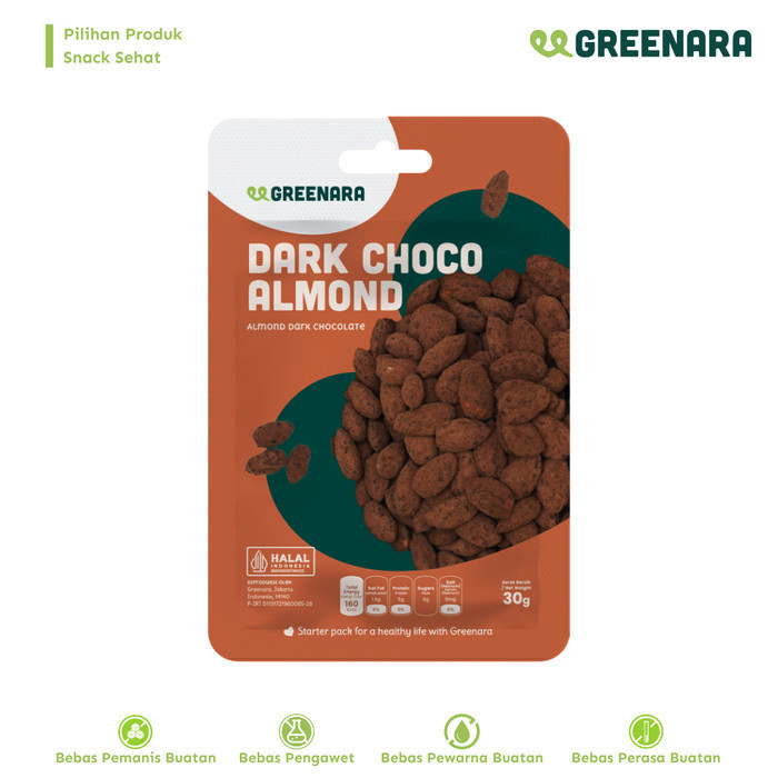 

Andan Greenara One Serving Dark Choco Almond 30G / Almond Chocolate