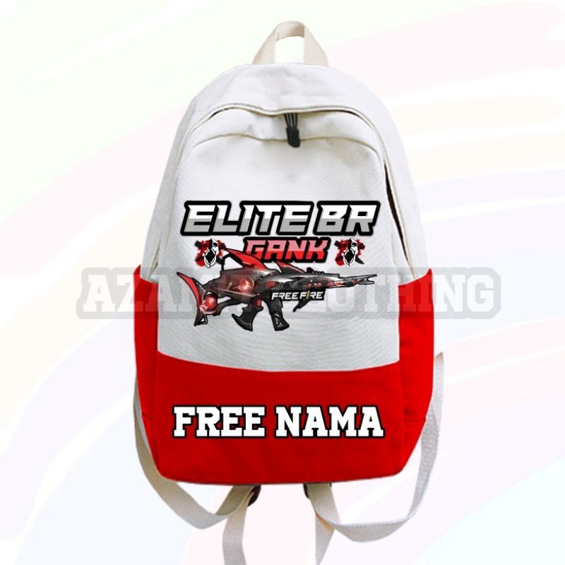 Tas Ransel Anak FF Elite Cees Gank Versi Scar Megalodon Free Nama Kantong Sekolah Anak TK SD Elite B