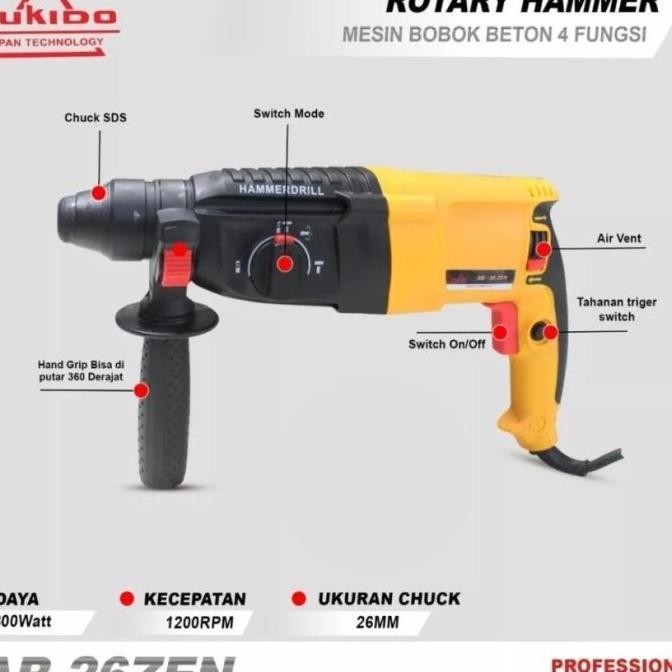 Promo Diskon Mesin Bor Bobok Beton Tembok Hammer Drill Yukido