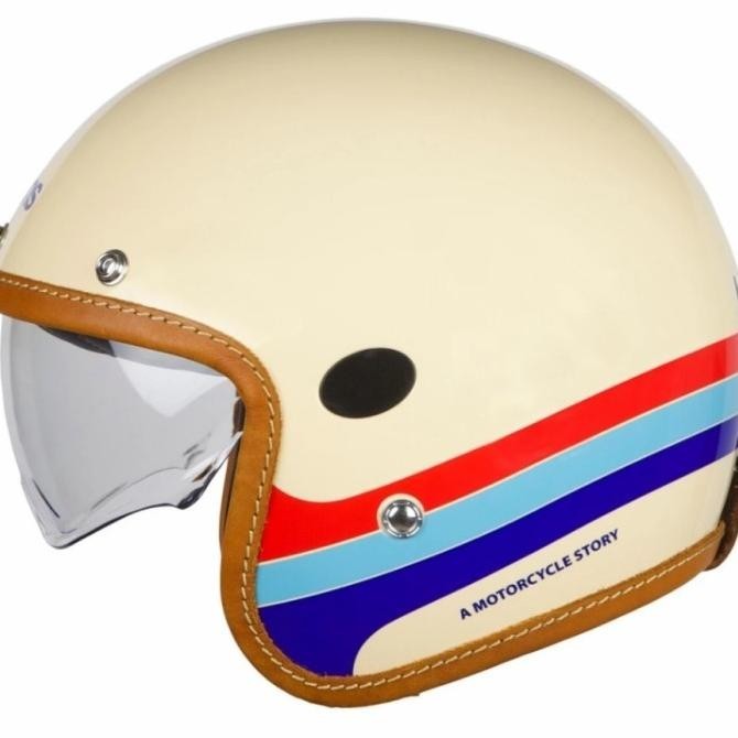 Heltons Mora Carbon Beige | Helm Retro Vintage | Helm Vespa Retro