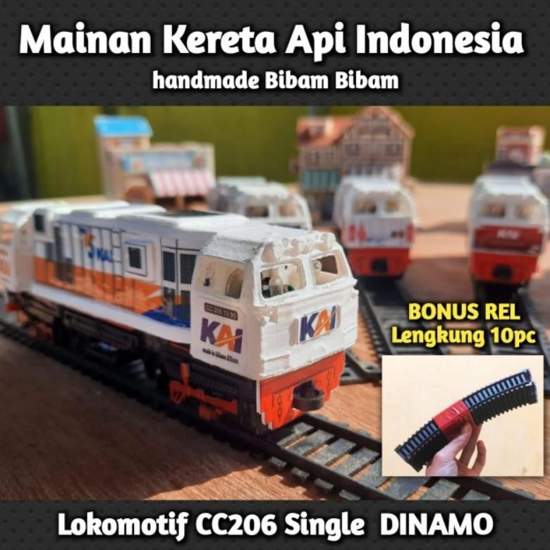 Promo Kereta Api Indonesia (Bonus Rel 10Pc) || Lokomotif Cc206 Single Dinamo Zn534