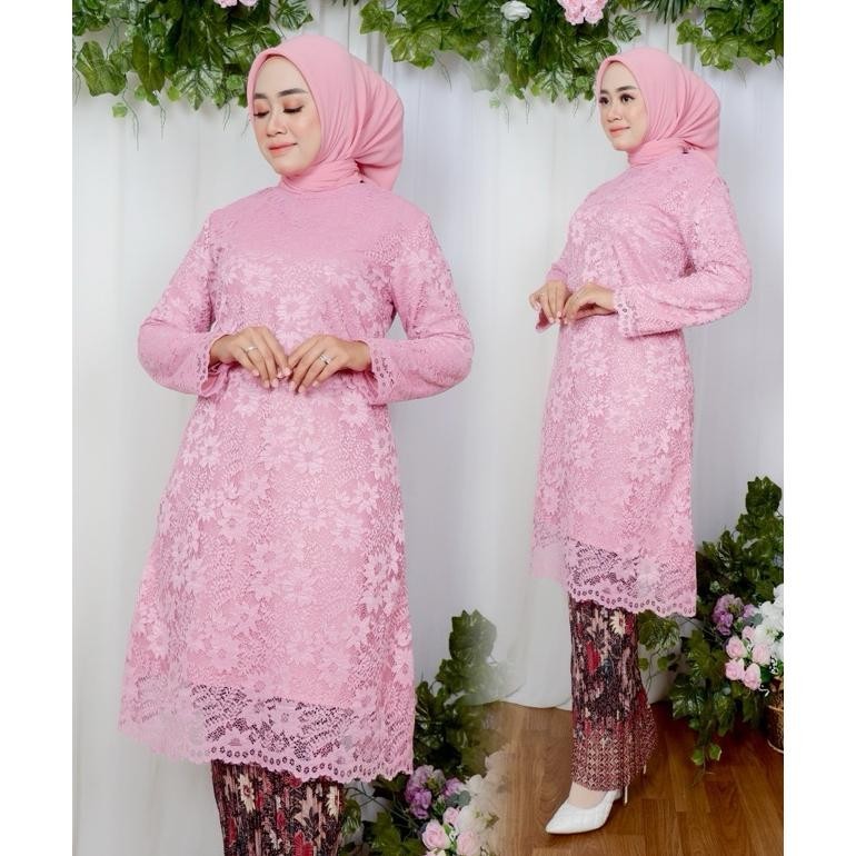 6.6 Ghazza Kebaya - Kebaya Tunik Brokat Modern Jumbo Ld 130 / Tunik Brukat Modern / Kebaya Wisuda Mo
