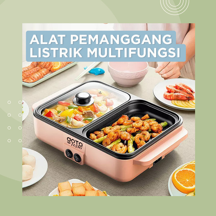 ```````] Goto Toshi Minipan Electric Hotpot Alat Panggangan Grill Pan BBQ 2in1