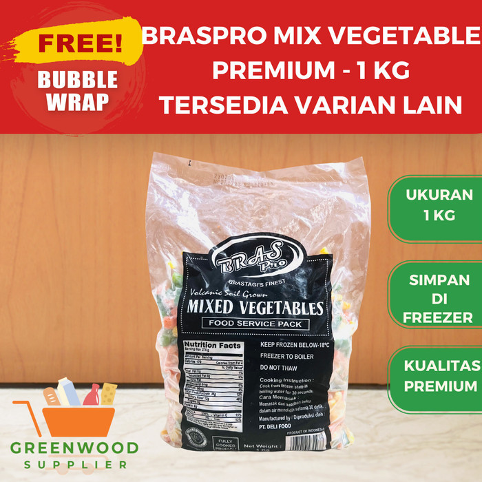 

Brom Braspro Mix Vegetable / Sayuran Beku - 1Kg [Premium]