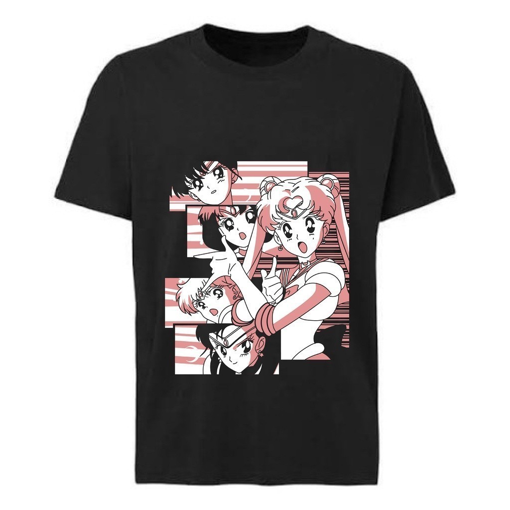 Kaos T Shirt Pria Sailor Moon Anime Cartoon