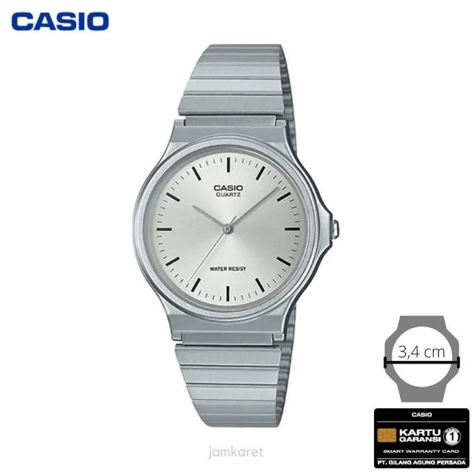 JAM TANGAN WANITA CASIO MQ-24D-7E ORIGINAL - MQ24D SILVER