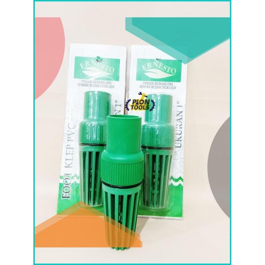 ERNESTO FOOTKLEP PVC 1" HIJAU Foot Klep Plastik Tusen Klep 1 inch 13m4