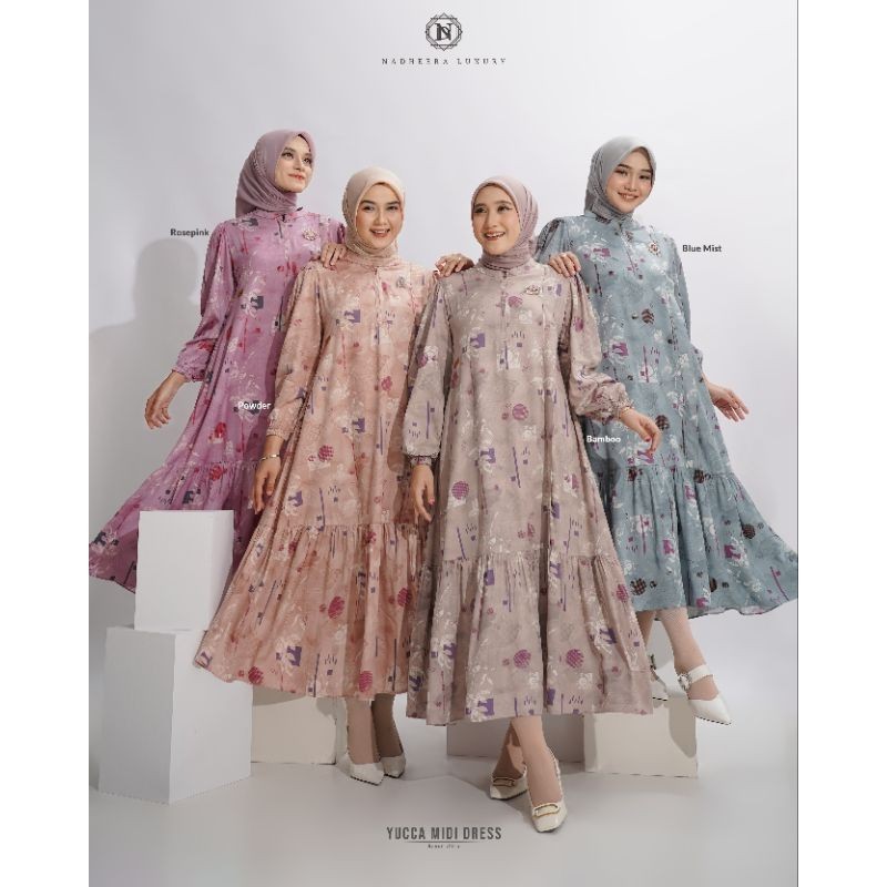 [NEW] ✔️ COD | YUCCA MIDI DRESS • NADHEERA LUXURY / MIDI DRESS / MIDI DRESS MOTIF / MIDI DRESS ADEM 