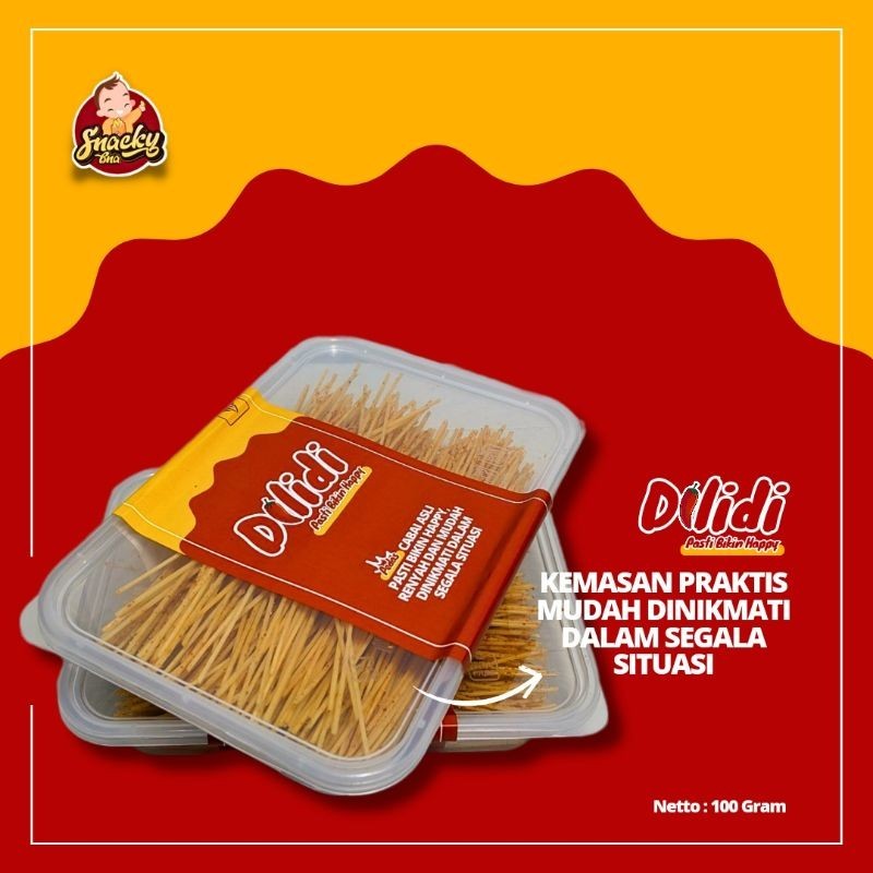 

Dilidi rasa pedas, mie lidi box 100gram