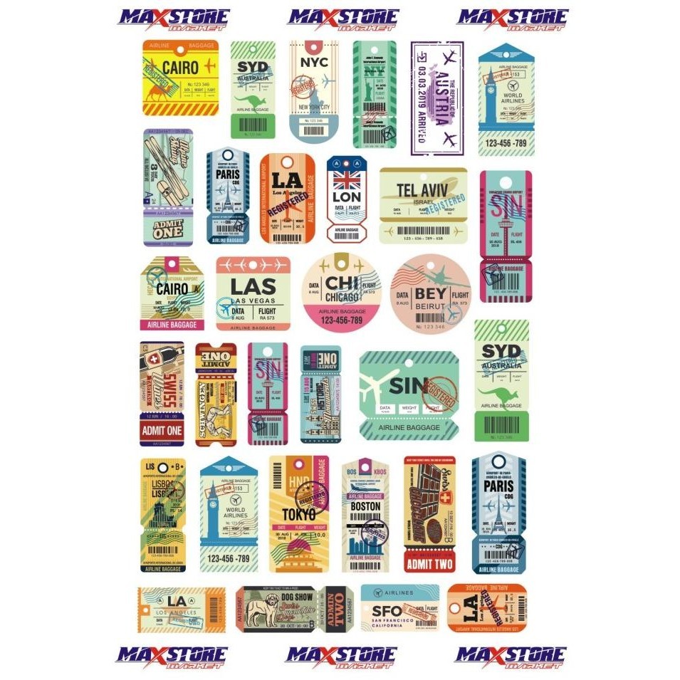 boarding pass stiker / boardingpass sticker / luggage stiker / koper