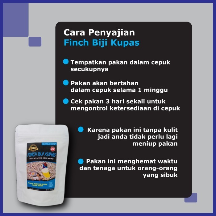 Pakan Burung Finch Biji Kupas Trisakti Bird Farm- Kemasan 1 Kg (New)