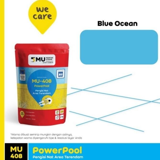 Mu 408 Power Pool Pengisi Nat Kolam Renang 2Kg ( Ocean Blue ) Kualitas Premium