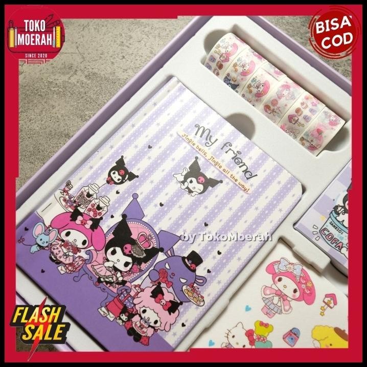 

TERMURAH PAKET JURNAL 7 IN 1 KUROMI SANRIO ALAT TULIS JURNAL KUROMI LUCU UNIK