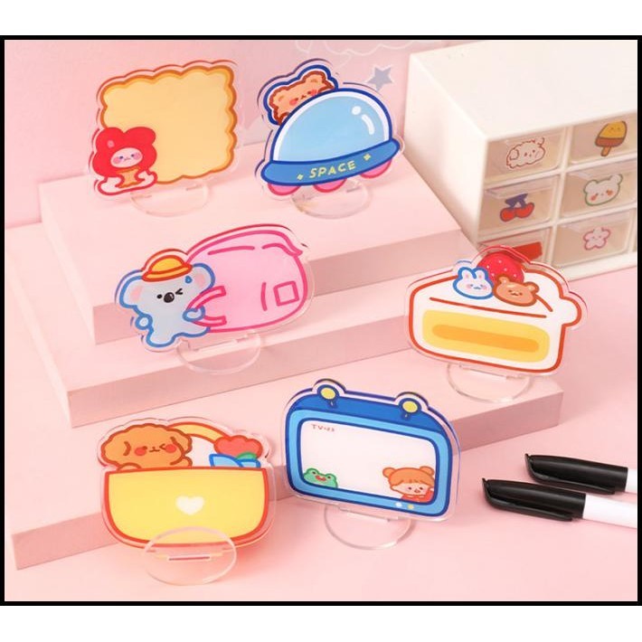 

BEST DEAL WHITEBOARD PORTABLE ACRYLIC PAPAN TULIS MINI MOTIF LUCU !!