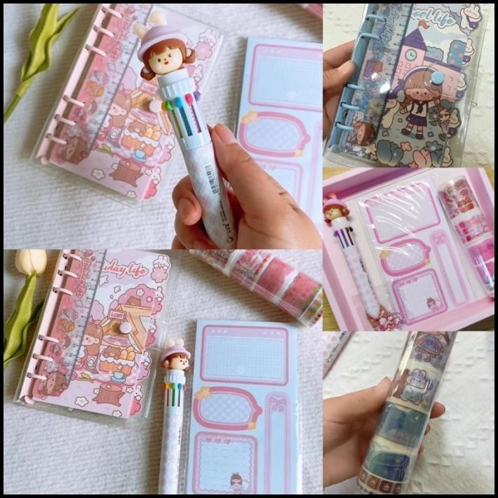 

TERBARU CUTE DIARY NOTE BOOK SET SPIRAL FOLDER BOOK DIY DIARY STICKER SET !!!