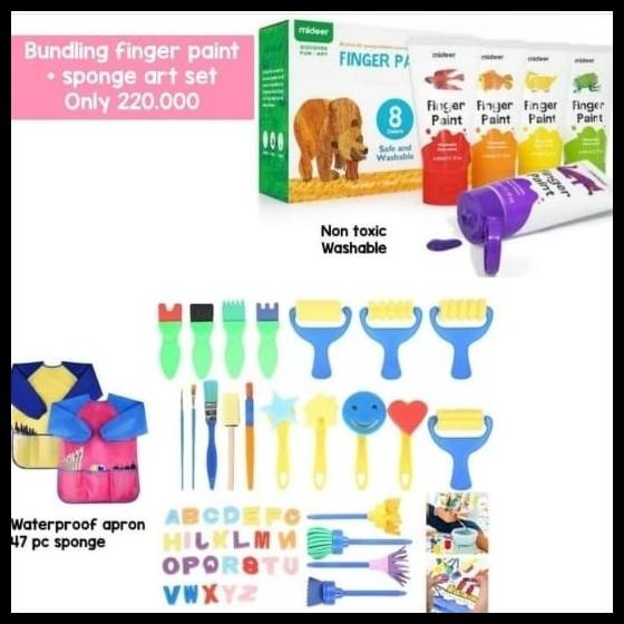 

GRATIS ONGKIR BUNDLING ART SET MIDEER FINGER PAINT + PAINTING SET !!