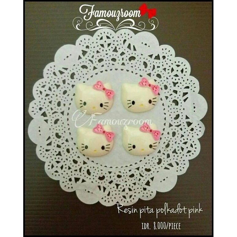 

HOT DEAL RESIN PITA POLKADOT PINK FOR DECO CASE / HELLO KITTY RESIN !!!!!!