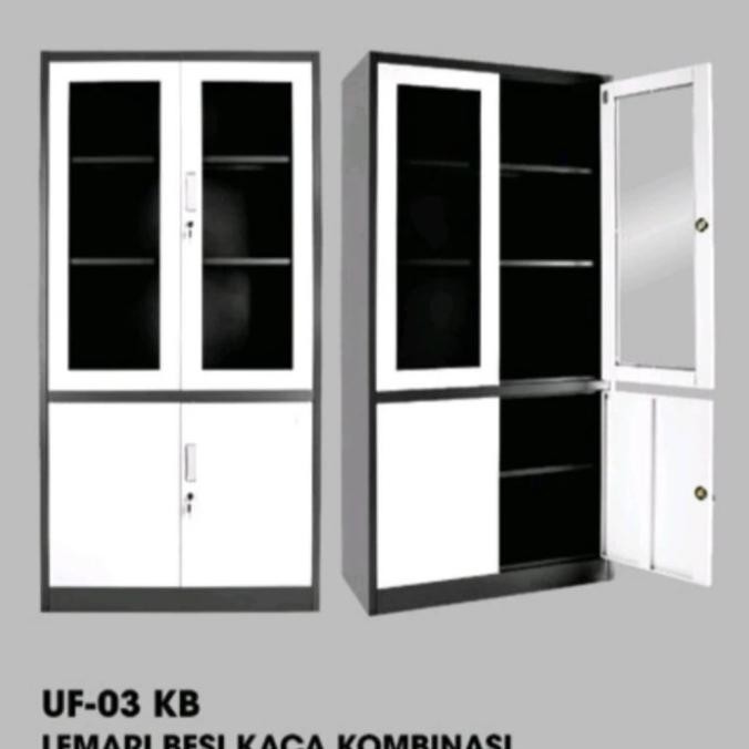 

Lemari Arsip Besi Uno Kaca Kombinasi Uf-03 Kb Free Ongkir Jatadebek Kualitas Premium