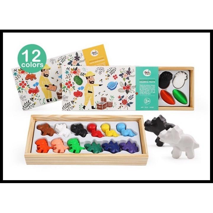 

TERMURAH JOAN MIRO BEESWAX CRAYON - KRAYON ANAK AMAN TULIS DINOSAURS COLOR !!!!