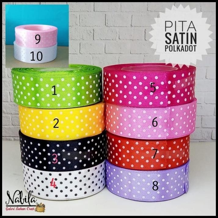 

TERMURAH PITA SATIN POLKA PITA KADO BAHAN AKSESORIS BROS 2,5CM (PART 1) !!!