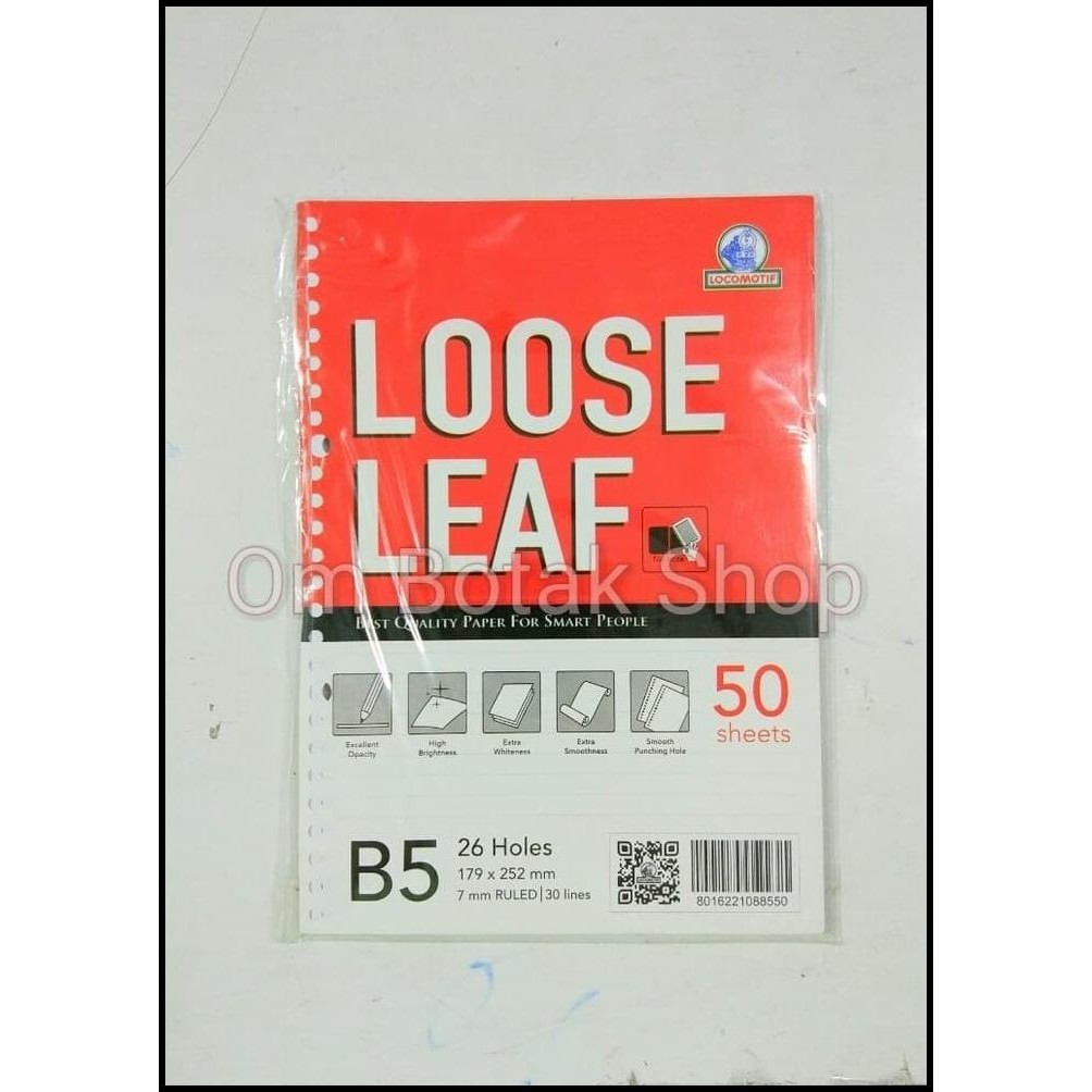 

TERMURAH LOOSE LEAF B5 50 SHEETS - LOCOMOTIF ISI KERTAS FILE 26 RING BINDER !!
