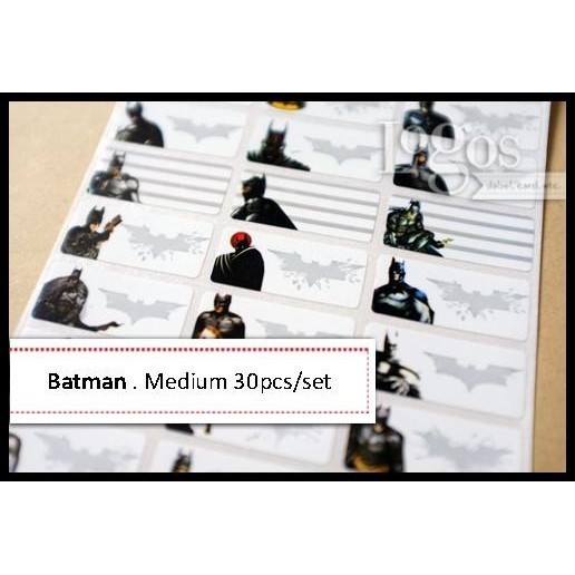 

TERMURAH BATMAN STICKER MEDIUM NAME LABEL STIKER NAMA SUPERHERO. PENGUIN JOKER !!