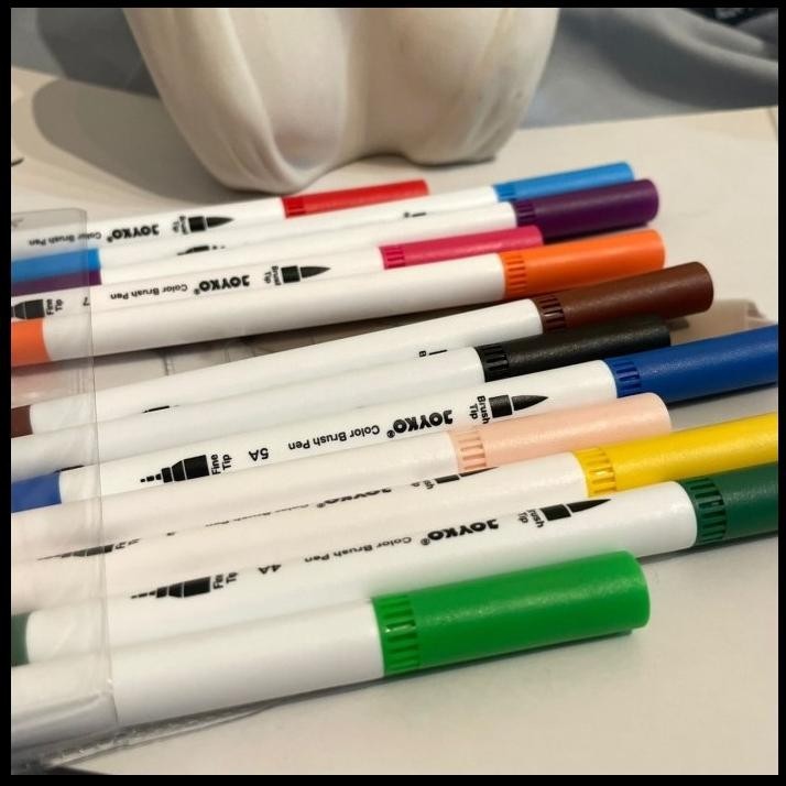 

TERBARU BRUSH PEN JOYKO 12 WARNA 1SET ISI BRUSH-PEN + PULPEN WARNA SUPER UNIK !!!!