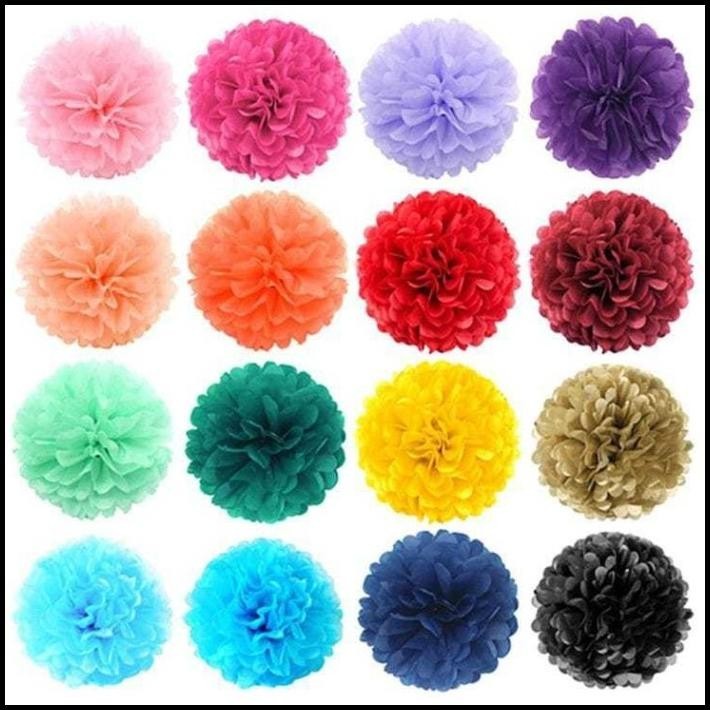 

GRATIS ONGKIR POMPOM KERTAS TISSUE FLOWER BALL DIY UKURAN 30CM !!