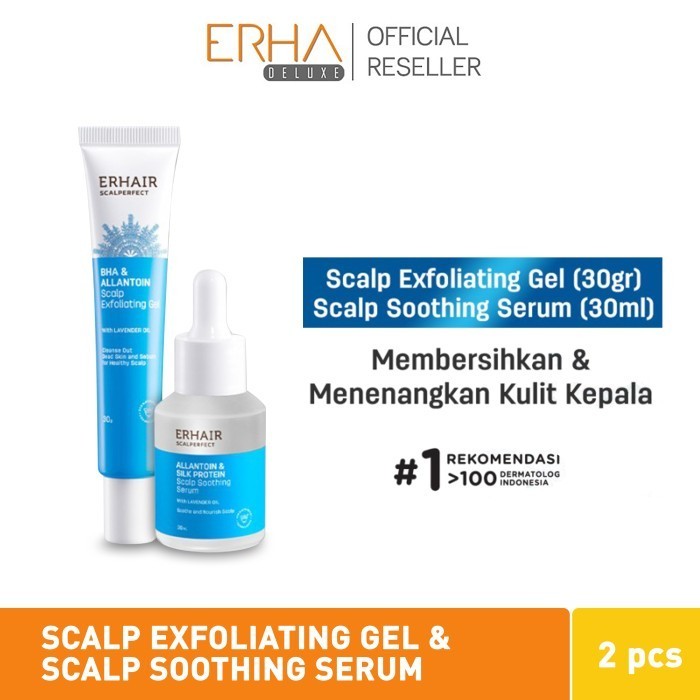 PRODUK READY ERHA ERHAIR Scalp Soothing Serum & Exfoliating Gel - Rambut Ketombe