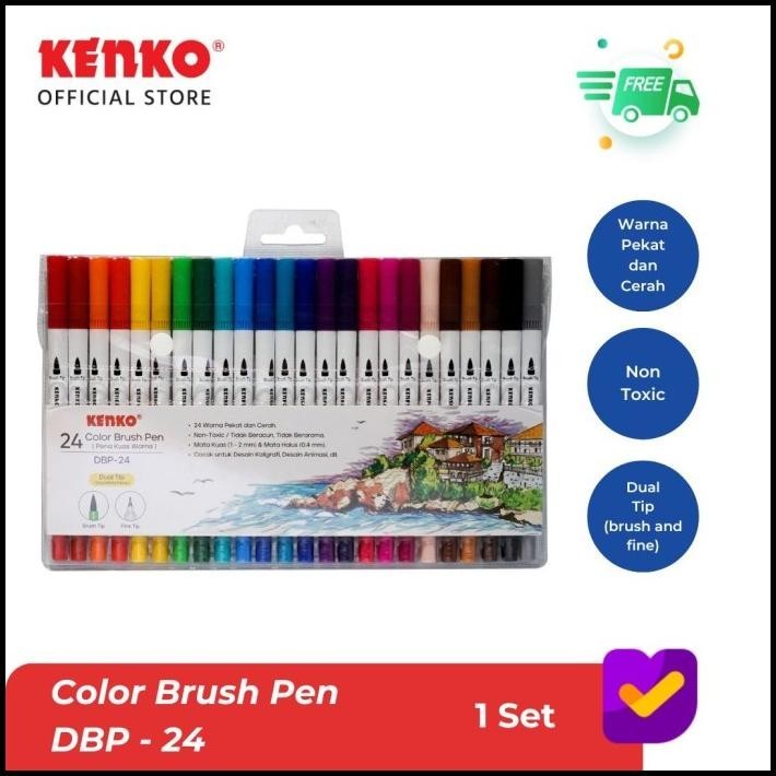 

KENKO BRUSH PEN / KUAS DUA SISI / KUAS DUAL TIP DBP-24