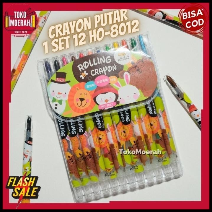 

HOT DEAL KRAYON PUTAR 1 SET 12 CRAYON PUTAR HO-8012 MURAH UNIK LUCU CUTE ANIMAL !!!!!