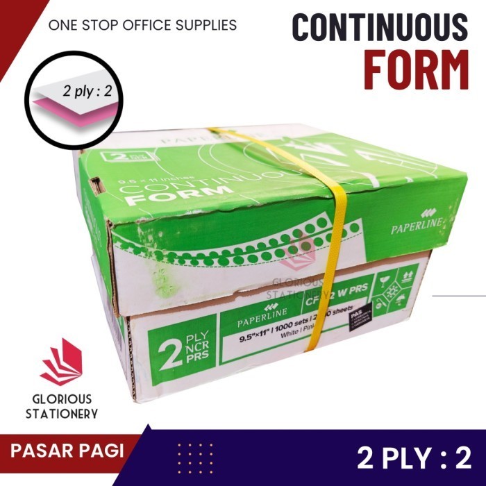 

Kertas Continuous Form 9.5 X 11" 2Ply Bagi 2 - Paperline