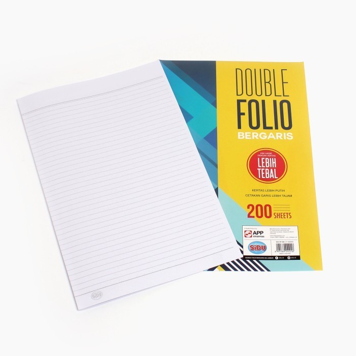 

Sidu Kertas Folio Bergaris 200 Lembar [ 32 X 42 ] / Pack