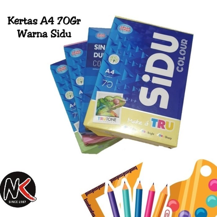 

Kertas Hvs Warna A4 70 Gram Sidu