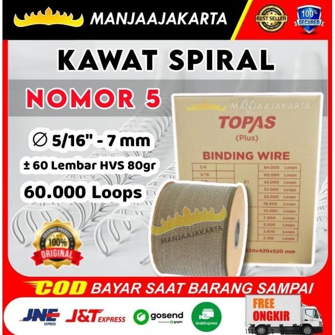 

Spiral Kawat Jilid No 5 Putih Roll Jilid Kalender Dinding Topas Plus Kualitas Premium