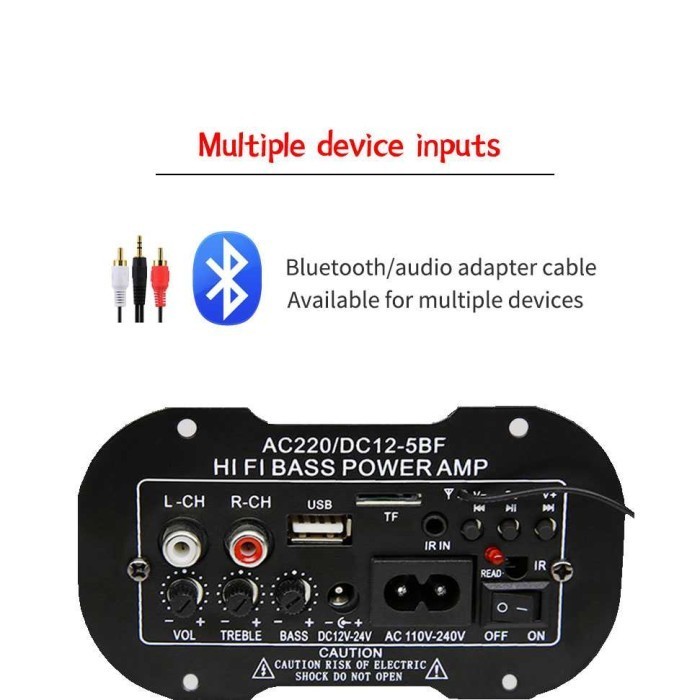 Papan Audio Amplifier Bluetooth Subwoofer Universal Dc 12-24V