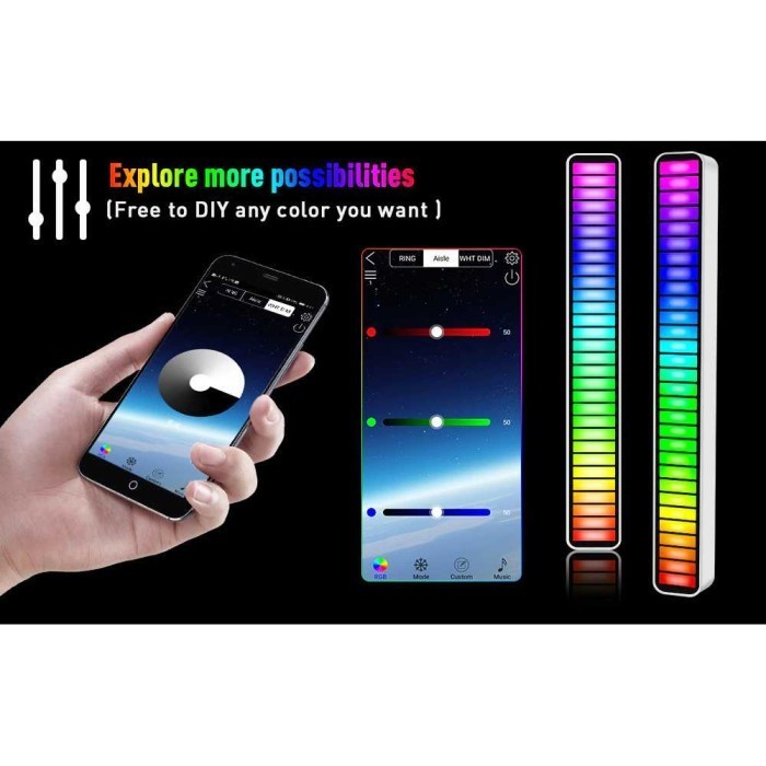 Lampu Bar Strip Led Rgb Sound Rhythm Light Usb 32 Led