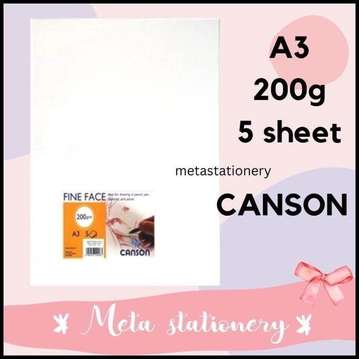 

TERMURAH KERTAS GAMBAR / FINE FACE PAPER CANSON A3 200 GSM / 5 SHEET !!!!!!!