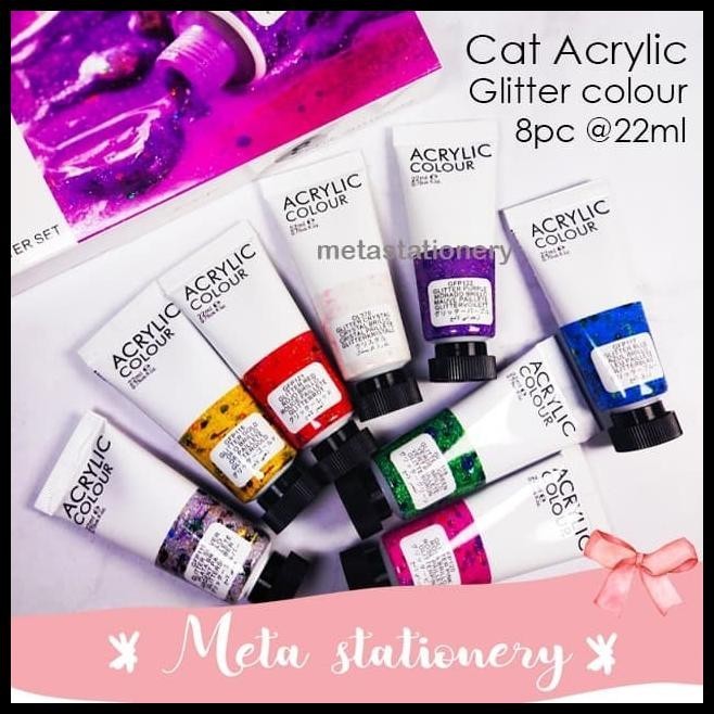 

HOT DEAL CAT ACRYLIC ART RANGER NDM ( GLITTER COLOUR ) 8 WARNA 22ML !!!!