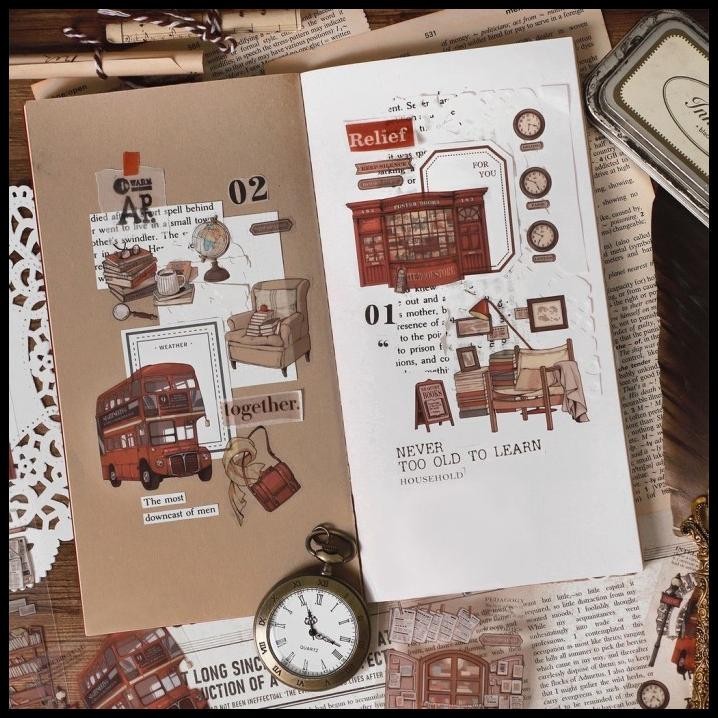 

GRATIS ONGKIR 6 LEMBAR/ PACK VINTAGE RETRO STICKERS LONDON STYLE AESTHETIC STICKER !!!!