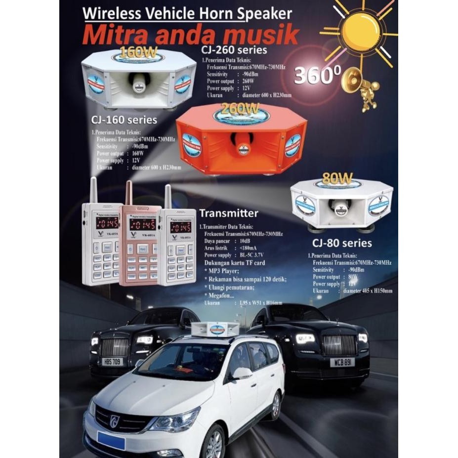 Speaker aktif horn corong speaker wireless vehicle horn speaker cj80