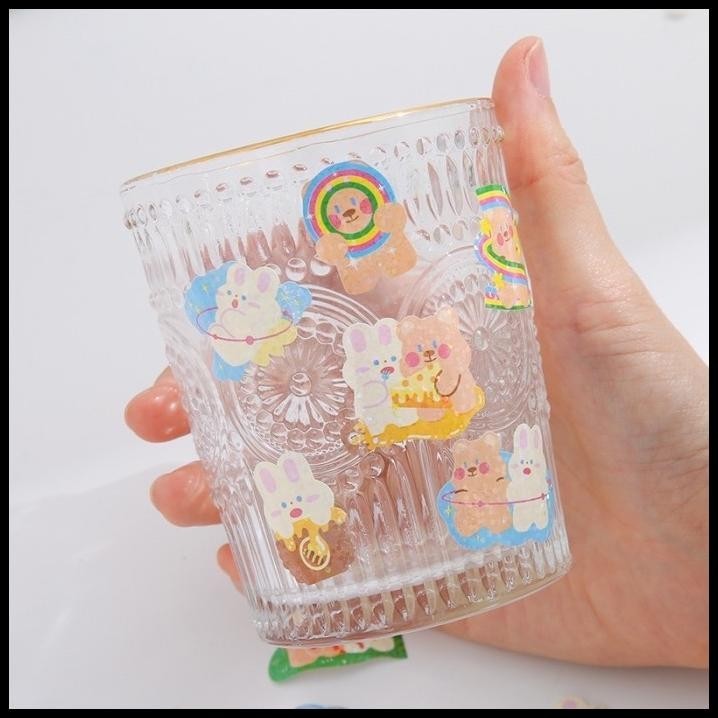 

DISKON 1 ROL MASKING TAPE GLITTER BEAR STIKER LUCU STICKER GOLD STIKER CUTE !