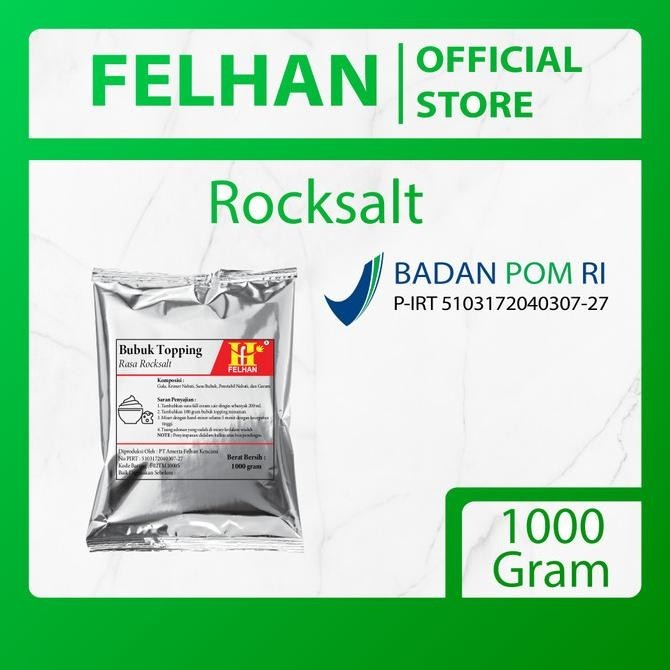 

NEW PRODUK FELHAN - BUBUK TOPPING MINUMAN ROCKSALT (1000 GRAM) !!!!!